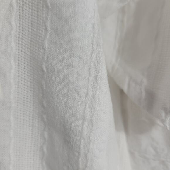 Cloth Stone One Shoulder Dress White Mini Shift Ruffle Textured Cotton Medium - Picture 10 of 14